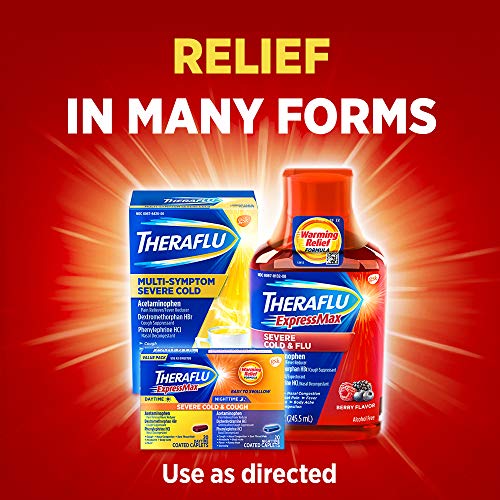 Theraflu Expressmax Severe Cold And Flu Syrup With Included Dosing Cup, Berry Flavor - 8.3 Fl Oz Syrup #TOP5