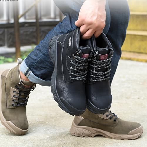 Image of Nutropa Steel Toe Boots for Men Women, Lightweight Work & Safety Shoes Outdoor Protection Footwear Puncture Proof Industrial and Construction Shoes
