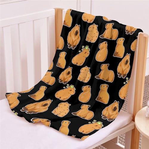 Couverture Capybara en flanelle douce 130x150 cm pour canapé