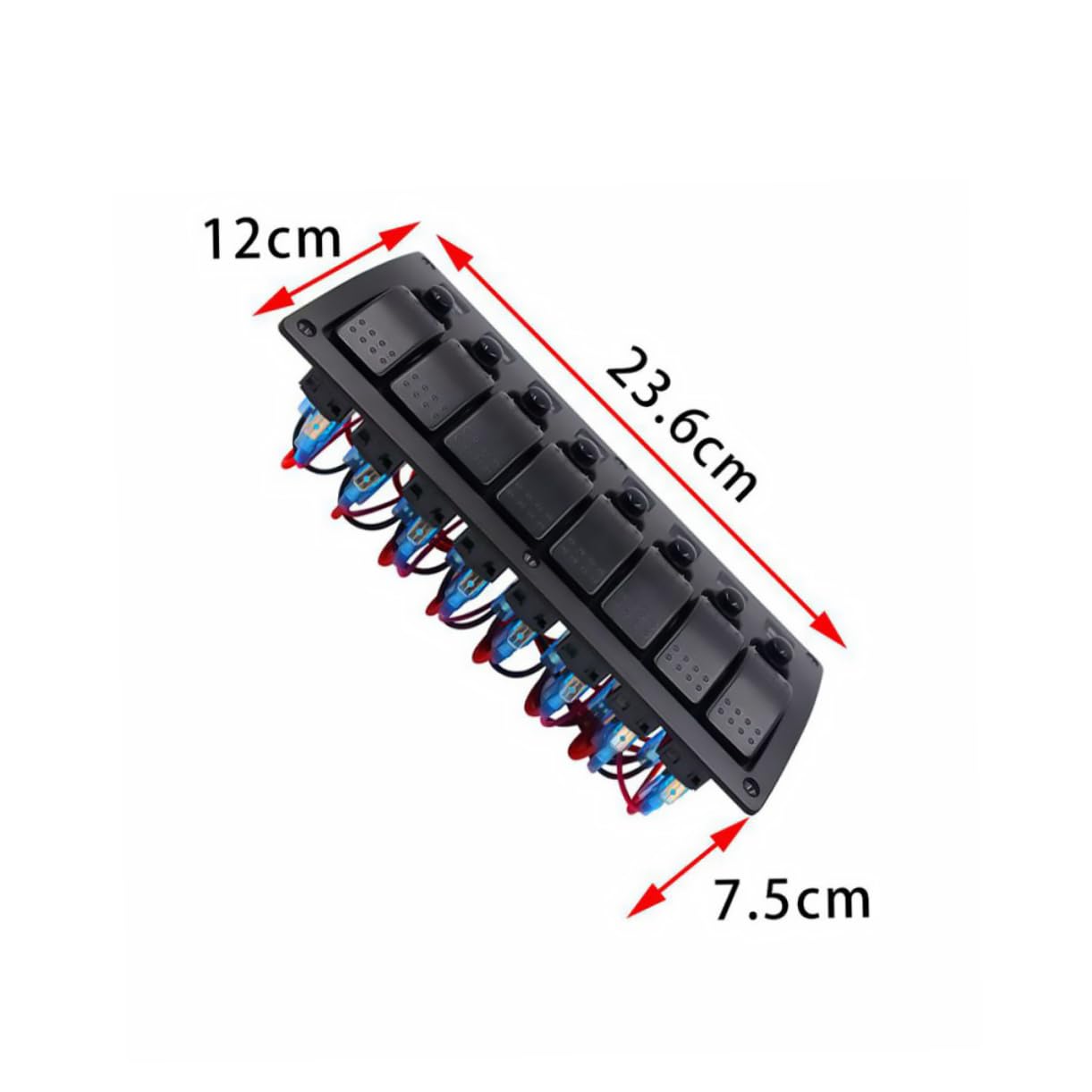 ABOOFAN 8 Gang Toggle Cigarette Socket Panel for Vehicles 12-24v High/Resistant 8 Button Boat Car Panel Supply