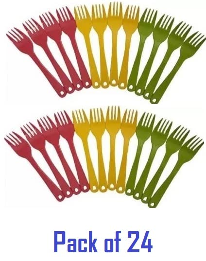 Nimbose® Reusable Unbreakable Baby Feeding Serving Fork Set for Kids, Stylist Baby Fork Set (Multicolour, Pack of 24) 1