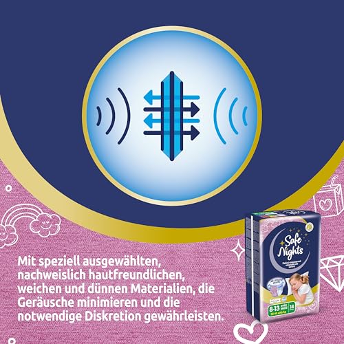 Babylino Safe Nights Girl, Höschen für die Nacht für Mädchen von 8-13 Jahren (30-48 kg), 14 Stück – Ansicht 7
