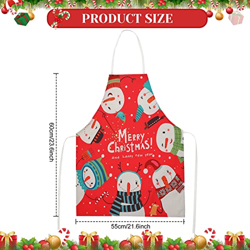 Pacote com 5 aventais de Natal ajustáveis chef de cozinha cozinhando Papai Noel árvore floco de neve