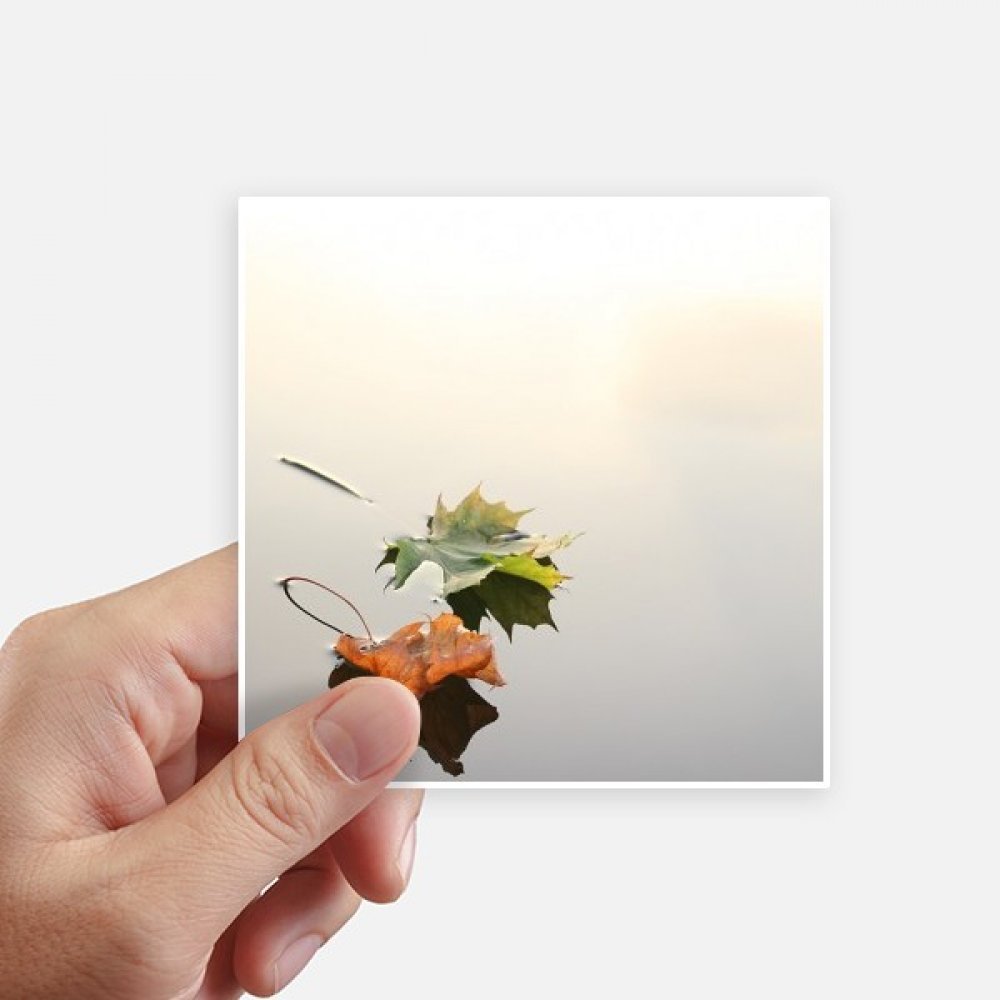 Autocollant carré feuilles mortes 10x10 cm pour déco murale et ordinateur