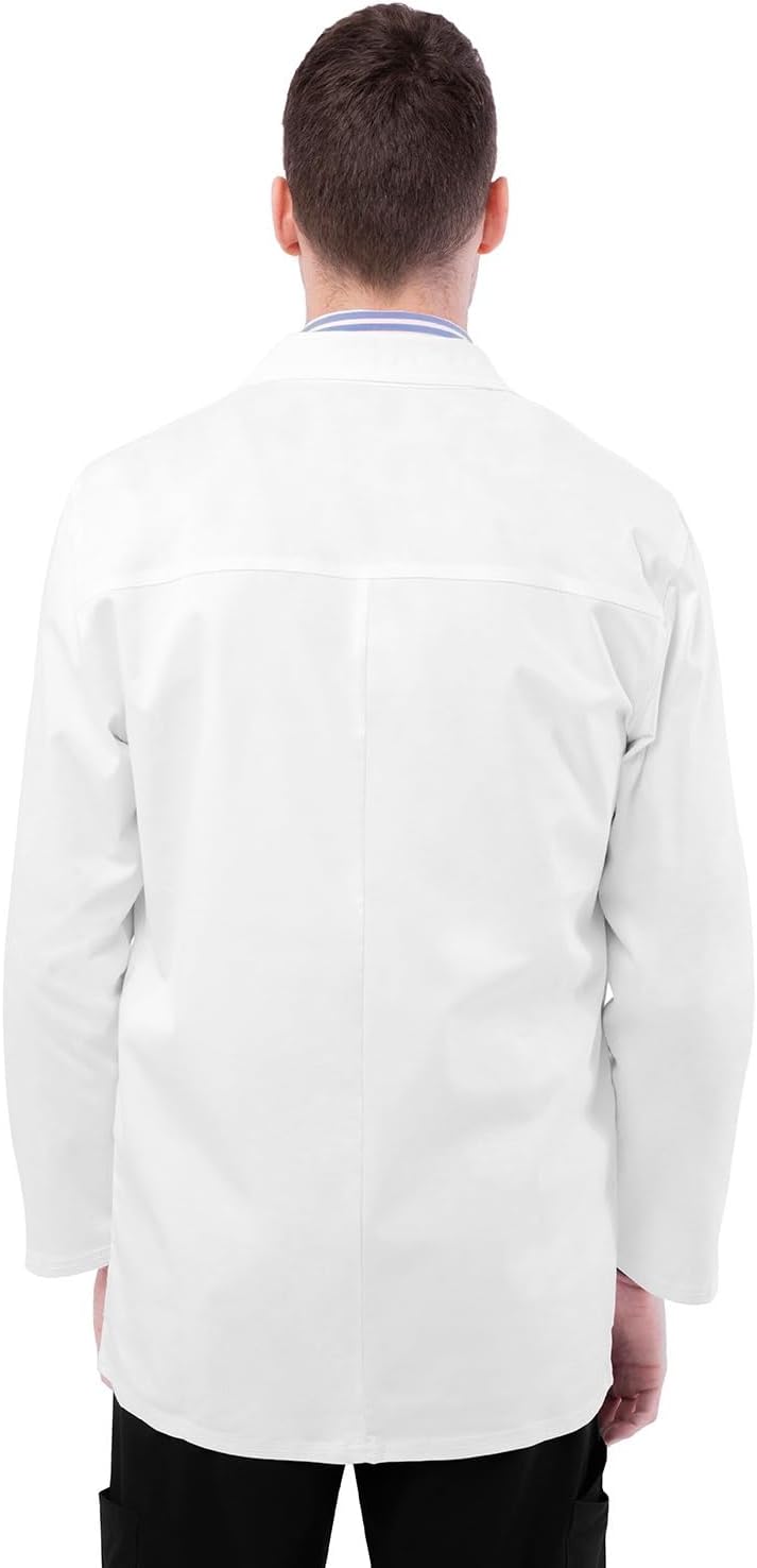 Adar Universal Stretch Lab Coat for Men - 31" Snap Front Lab Coat