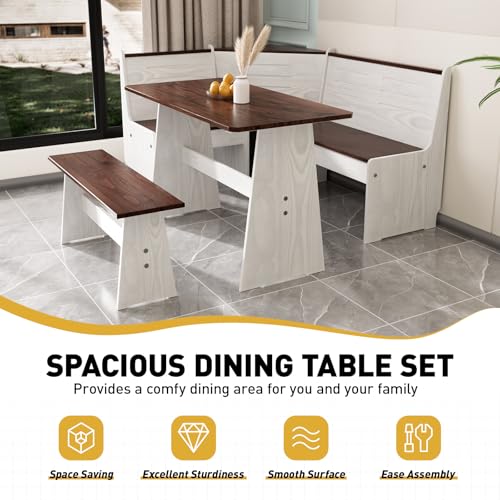 Image of Breakfast Nook Table Set Kitchen - Corner Dining Table Set for 4-6 people