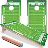 Set of 2 Cornhole Wraps for Boards Vinyl Decals – Football Field Tailgating Design – Durable Corn Hole Bean Bag Toss Wraps, Stickers & Skins – Outdoor Game Board Covers (Boards Not Included)