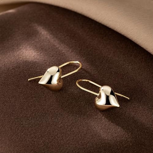 SLUYNZ Solid 925 Sterling Silver Heart Drop Earrings for Women Teens Love Heart Dangle Earrings Hook4