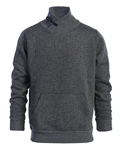 Gioberti Mens Knitted Turtleneck Collar Pullover Sweater with Soft Brushed Flannel Lining