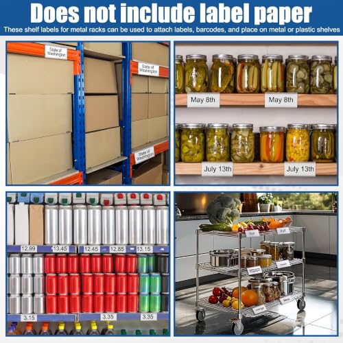 Image of Kathfly 50 Pack Wire Shelf Label Holders Shelf Cable Tags for Wire Shelving 3 Viewing Angles 3 inch Adjustable Clear Plastic Rack Label Holder Retail Clips Compatible with 1-1 /4in Metro Shelving