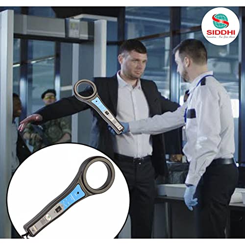 Image of Hand Held Metal Detector Model Validator S-16 (Black-Blue) with LED Indication and Variable Audio for Malls, Airports, Hotels, Railway Stations, Banks