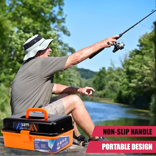 Caja Grande de Pesca de 3 Niveles con Equipo de Pesca Incluido, Kit de Señuelos de 423 Piezas para Bass, Trucha y Agua Dulce y Salada miniatura 6