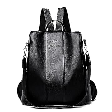 Mochila Moda Simples Feminina Mochila de Viagem Multifuncional (Preto)