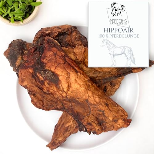 HippoAir von Pepper’s Manufaktur – 100% Pferdelunge für Hunde, naturbelassener Kausnack, mager & leicht verdaulich, Monoprotein, Ideal bei Allergien & als fettarmer Snack für zwischendurch (200g)