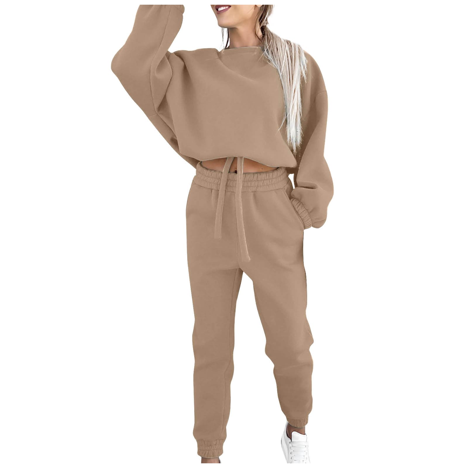 Tuta Donna Sportiva Invernale Con Cappuccio - Felpa Calda Per Palestra E Casa - Foto 10