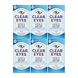 Clear Eyes Triple Action Relief Eye Drops 0.50 oz (Pack of 6)