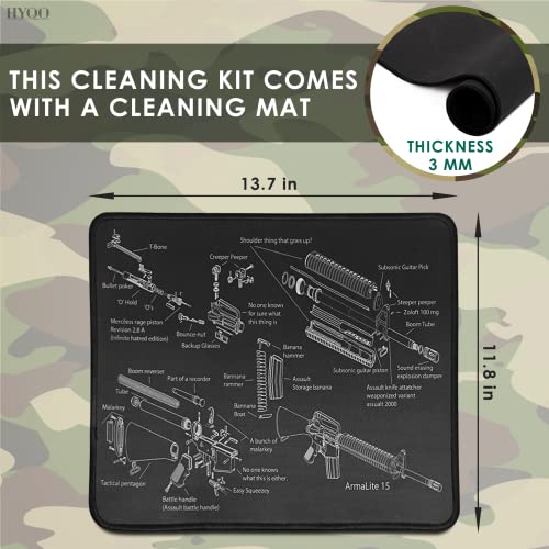 Universal Gun Cleaning Kit For All Guns With Shot Gun Cleaning Mat - Hand Gun Cleaning Kits - Gun Accessories For Men Long Gun Cleaning Kit For Pistol Hunting For All Caliber #TOP4