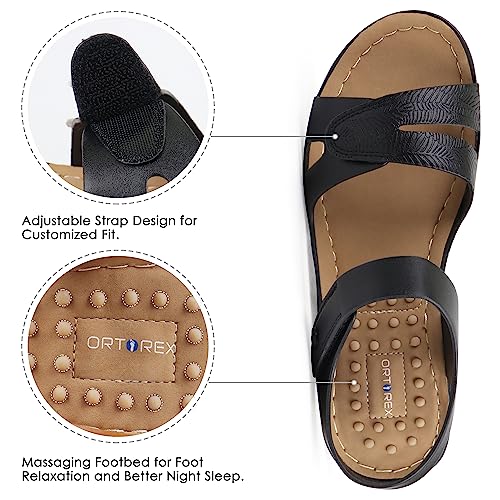 Ortho+rest Women Comfortable Orthotic Sandals Arch Support Walking Sandals (8.5 JA,Black) by Ortho + Rest - Used condition - Image 4
