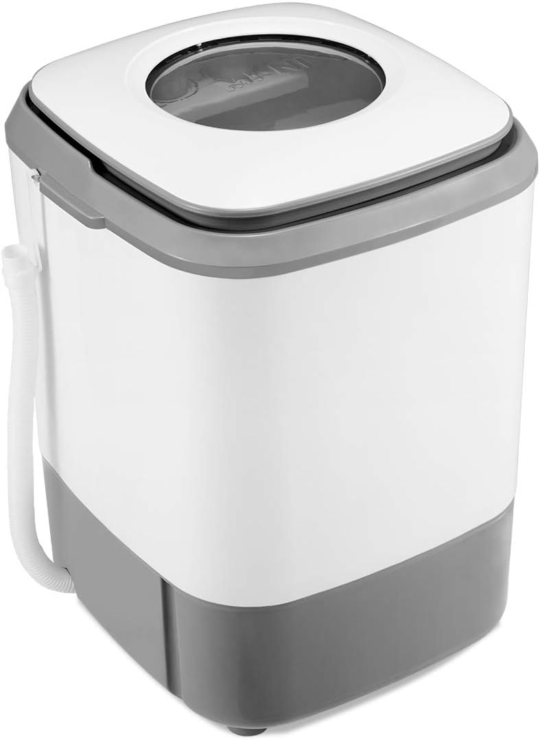 EROMMY Portable Washing Machine, Washing Machine with 8.8 lbs Capacity, 2-IN-1 Portable Washer and Dryer for Compact Laundry, ft Laundry Washer Spin with Long Hose for Apartments Camping, Gray