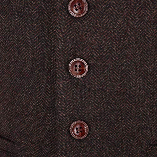 BOTVELA Gilet da uomo slim fit a spina di pesce in...