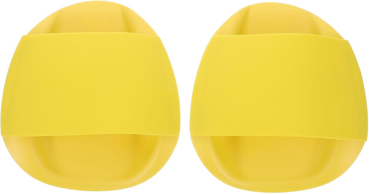 Juego de 2 paletas de natación para adolescentes, equipo de entrenamiento de natación de silicona amarilla para jóvenes, aumenta la eficiencia de la brazada para deportes acuáticos y práctica en la piscina