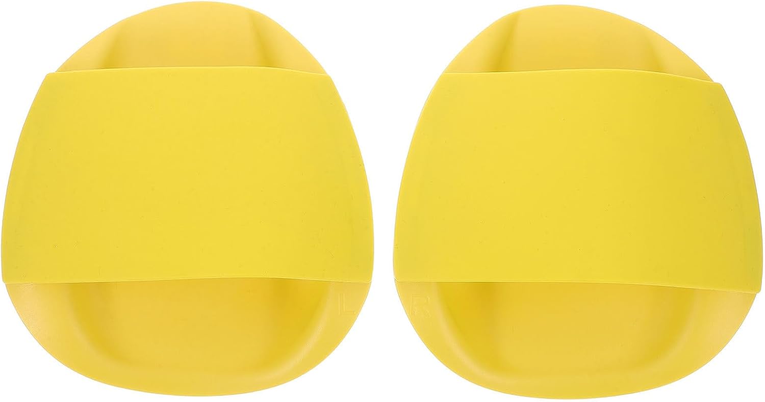 Youth Swim Training Paddles for Swimming Hand Paddles 2pcs Silicone Hand Fins Yellow S Size Water Sports Equipment Aquatic Exercise for Teens Pool Workout