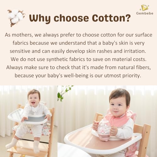 Gembebe Waterproof & Compatible Stokke Tripp Trapp Cushion Set - Made Fabric from Korea 100% Cotton Stokke Tripp Trapp High Chair Cushion Set (Little Birdie / 49.5 Counts) by Gembebe - Image 6