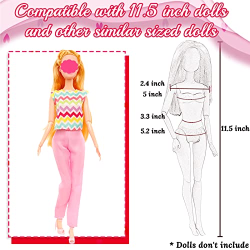 30 Pcs Doll Clothes And Accessories For Barbie Doll, 11.5 Inch Doll Outfit Collection Including 1 Set 9 Tops 9 Pants 10 Pairs Shoes(Random Style), For Girls Birthday Gifts #TOP3