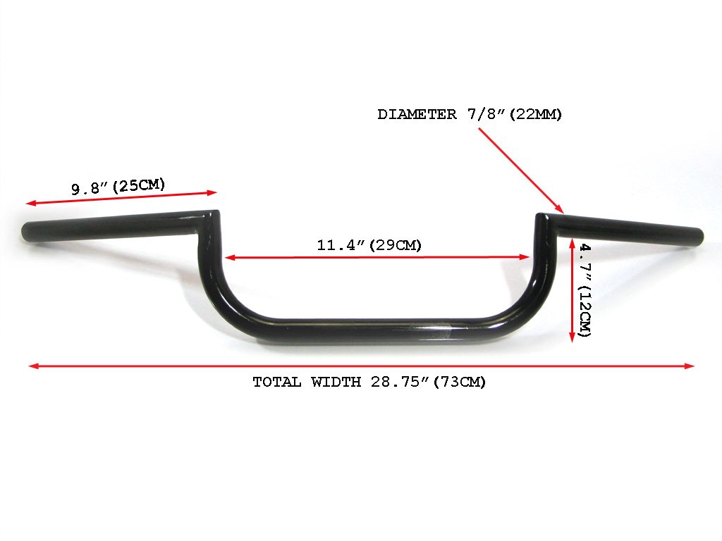 Amazon | オートバイ 大型 クラブマンスタイル スチール 22mm 7/8