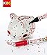 Marabu 0125000000100 - KiDS Porcelain & Glas Painter, Sparschwein Malset, lustiges Porzellanschwein zum Bemalen und Verzieren mit Porzellanmalstiften für Kinder, Rot