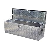 Alu Transportbox TB 165 Alukiste Maße 124 x 39 x 38 cm WD Tools Alubox abschließbar inkl. Schlüssel Werkzeugkiste 165 l Fassungsvermögen Werkzeugbox Gurtkiste Aluminium