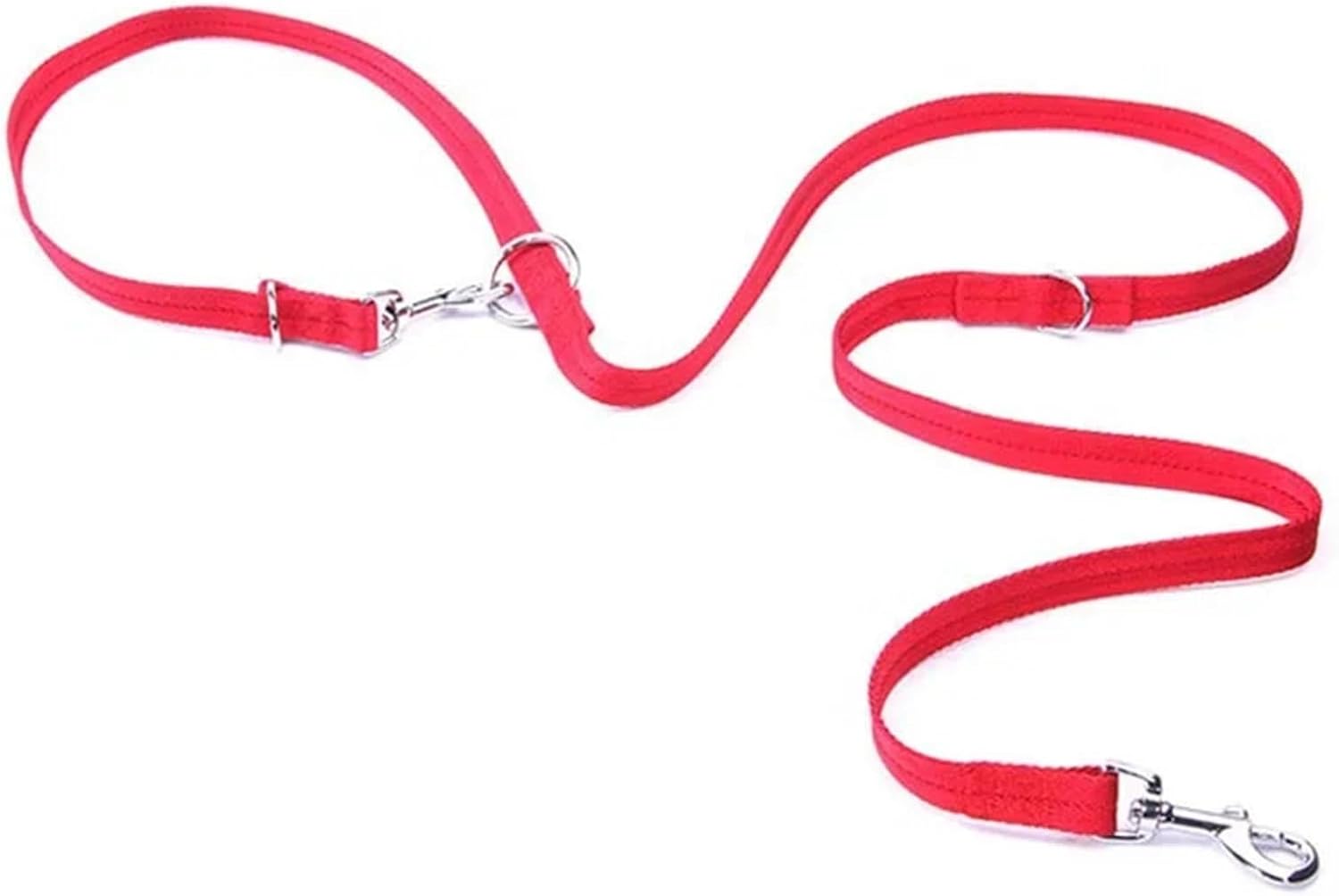 190cm V-Shape Dual Dog Leash, Nylon Double Pet Lead for Walking Two Dogs or Cats(Black,190cmx2.0cm)