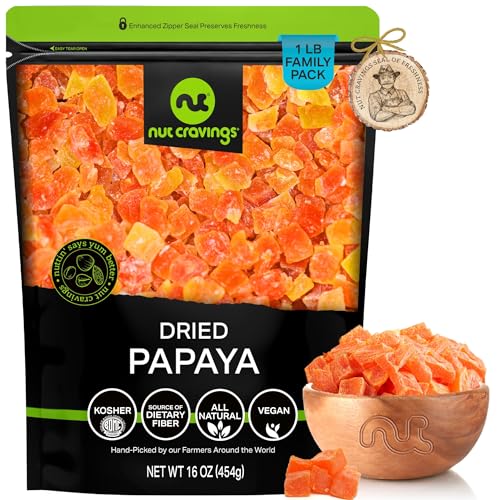 Nut Cravings NC-DRIED-PAPAYA-16 Dry Fruits - Sun Dried Papaya Chunks cover