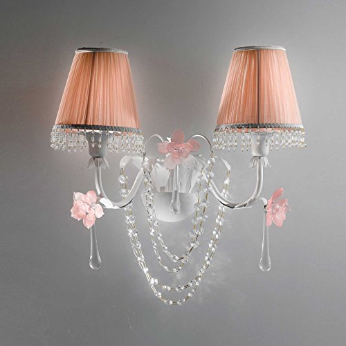 Il Paralume Marina Murano Glass Crystal Wall Light Christiana in White Handmade in Italy Wall Lamp Classic