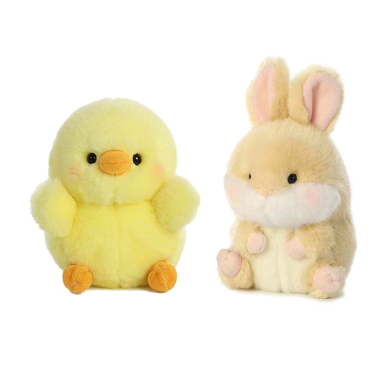 Aurora Bundle of 2 5" Beanbag Stuffed Animals: Chickadee Chick and Lively Bunny