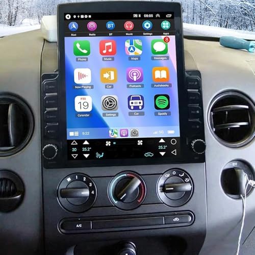 2+64G Double Din Car Radio for Ford F-150 2004-2008 with Backup Camera 9.7 inch Touch Screen Stereo for Ford F-150 with Wireless Carplay Bluetooth GPS Navi Head Unit Mirror Link