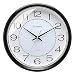 Plumeet 12.5" Modern Quartz Wall Clock, Silent Non Ticking Clocks for Bedroom, Battery Operated, Round,Black