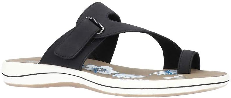 Easy Street Women's Sport Slide Sandal, Black, 7 Wide
