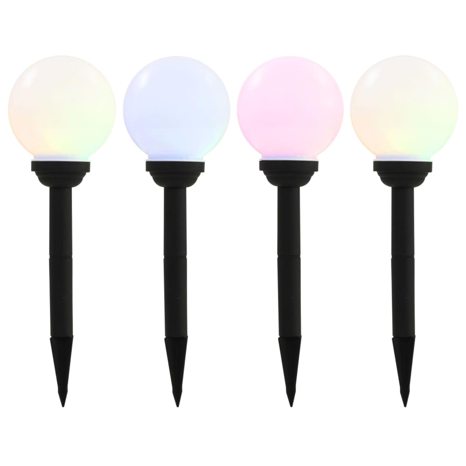 Lampade Solari da Esterni Sferiche 4pz LED RGB 15cm,Illuminazione,Illuminazione da giardino-44457