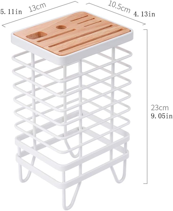 Cutlery Holder Metal Kitchen Knife Holder with Drying Rack Large Capacity Knife Rack White Utensil Holder/Spatula Holder