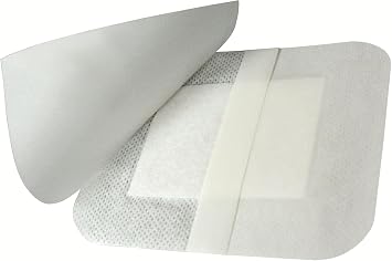 Euromed 4 3/4x 2 3/4 in- Post-Operative Adhesive Island Wound Dressing, Suitable to Protect Wounds, Small Cuts, Abrasions and Tears 50 Pcs per Box