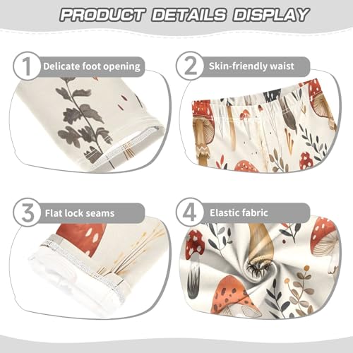 Bolaz Toddler Girls Leggings Printed Yoga Pants Leggings Mushroom Cute Fall for Kids3
