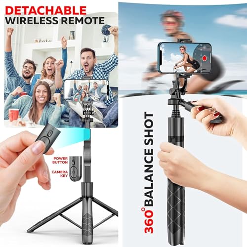 Image of L16 Long 61 inch Selfie Stick, Balance Handle for Anti Shake Shooting for Wide Angle Photo Shooting, Selfie Stick with Tripod Stand for Gopro & Camera (L16)