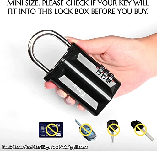 Small Key Lock Box,Hanging Safe Lockbox For House Key Portable Key Holder 3 Digit Combo Lock For Outdoor Indoor, Key Safe Security Storage Lock Box For Garage, Garden, Store,Realtor Lock Box #TOP2