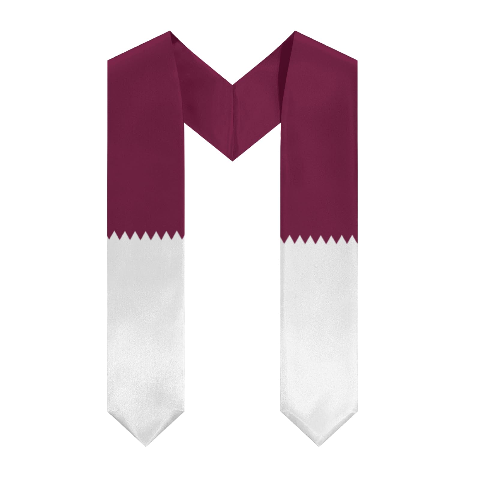 Vintage Qatar Qatari Flag Graduation Stole Sash Shawl for Men Women Thickened V-Neck Scarf for International Students Teachers Study Aboard Graduate Gift 72 inches Unisex