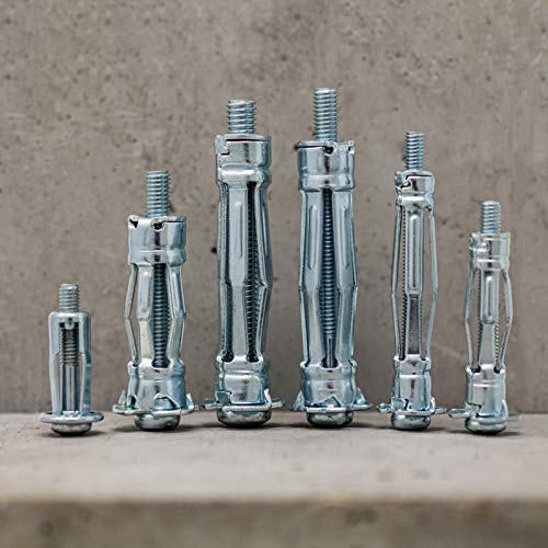 T.k.excellent Heavy Duty Zinc Plated Steel Molly Bolt Hollow Drive Wall Anchor Screw Set For Drywall,Multiple Sizes Assortment Kit, 68 Pcs #TOP7