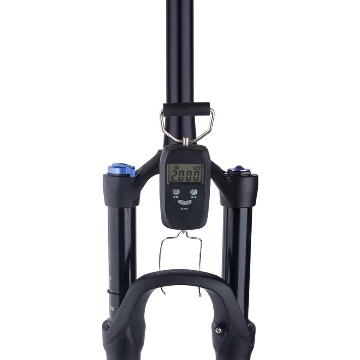 Fourche Avant de vélo de Montagne à Suspension pneumatique 26/27,5/29 Pouces, réglage du Rebond, axe traversant Conique 1-1/2", débattement de 15 mm, Frein à Disque 120 mm (Couleur