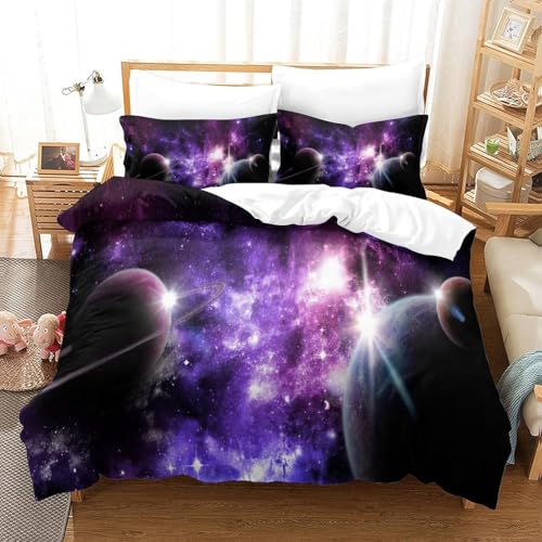 Housse de couette 3D imprimé espace microfibre douce 200x200 cm - 3