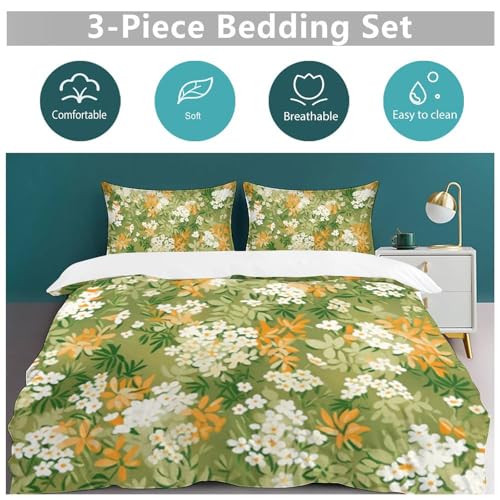 Funda nórdica floral de microfibra suave de granja con 2 fundas de almohada 6