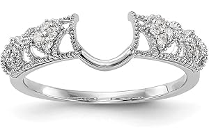 14K White Gold Diamond Enhancer Ring Guard Wrap